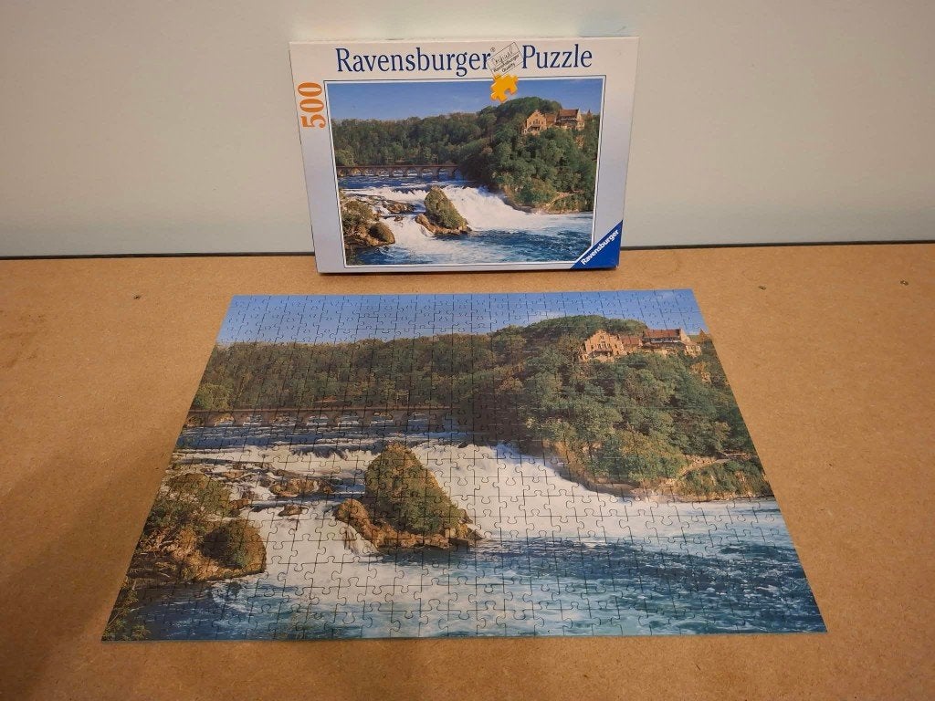 Ravensburger: Puzzel "Rijnval bij Schaffhausen"(500 stukken), Ophalen of Verzenden, 500 t/m 1500 stukjes, Gebruikt, Legpuzzel