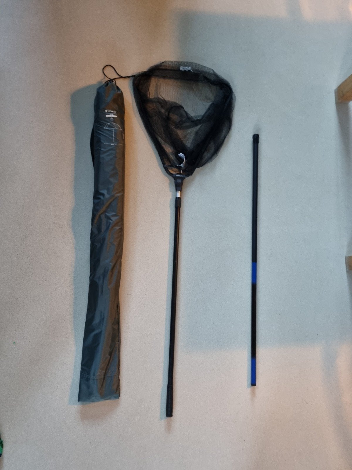 Vissers set: vaste hengel, schepnet en parasol/ visparaplu, Watersport en Boten, Ophalen, Nieuw, Overige typen