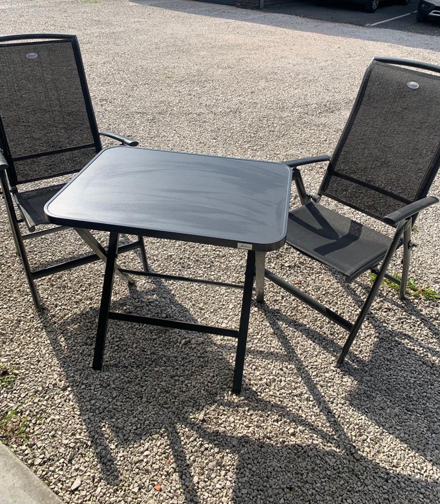 Camping tafeltje met stoelen, Tuin en Terras, Ophalen, Zo goed als nieuw