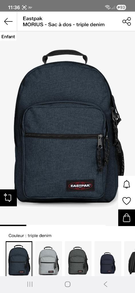 Sac à dos eastpak 2 grandes poches bleu, Enlèvement, Comme neuf, Bleu, Sac à dos