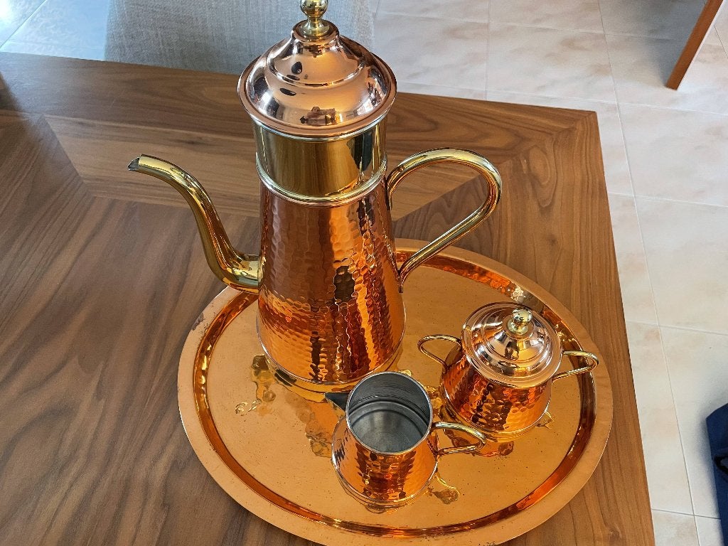 Koperen koffiestel, Antiek en Kunst, Ophalen of Verzenden