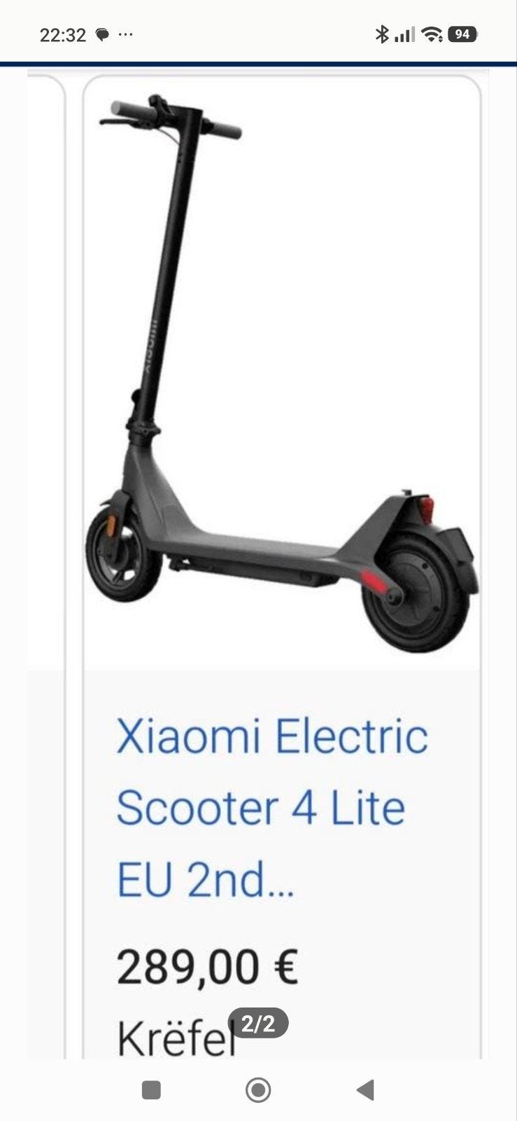 Trotinette électrique NEUVE Xiaomi 4 lite 2 ième génération, Enlèvement