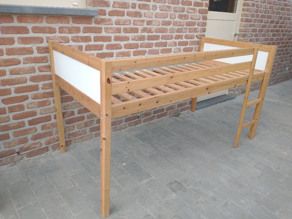 lit (lit mezzanine), Maison & Meubles, 100 cm, Beige, Enlèvement, Utilisé
