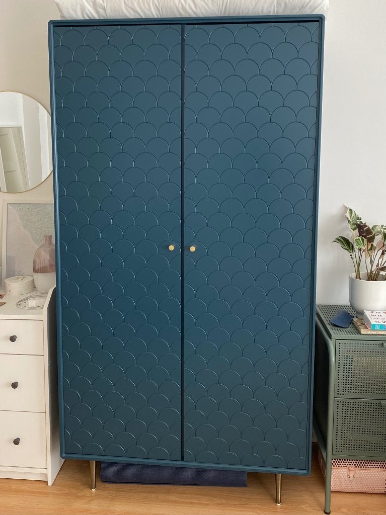 Kast 2 deuren, Luxore LA REDOUTE INTERIEURS pruisisch blauw, Met deur(en), 100 tot 150 cm, Vintage, Zo goed als nieuw