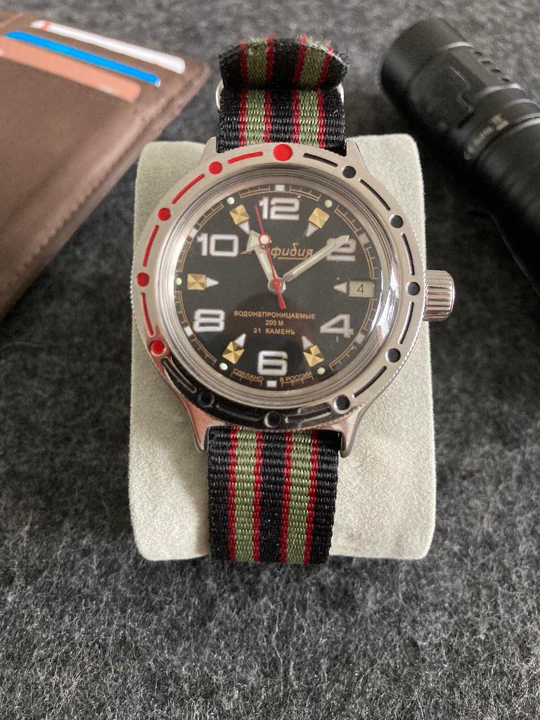 Vostok Amphibia ref. 420335, Handtassen en Accessoires, Horloges | Heren, Overige merken, Staal, Polshorloge, Kunststof