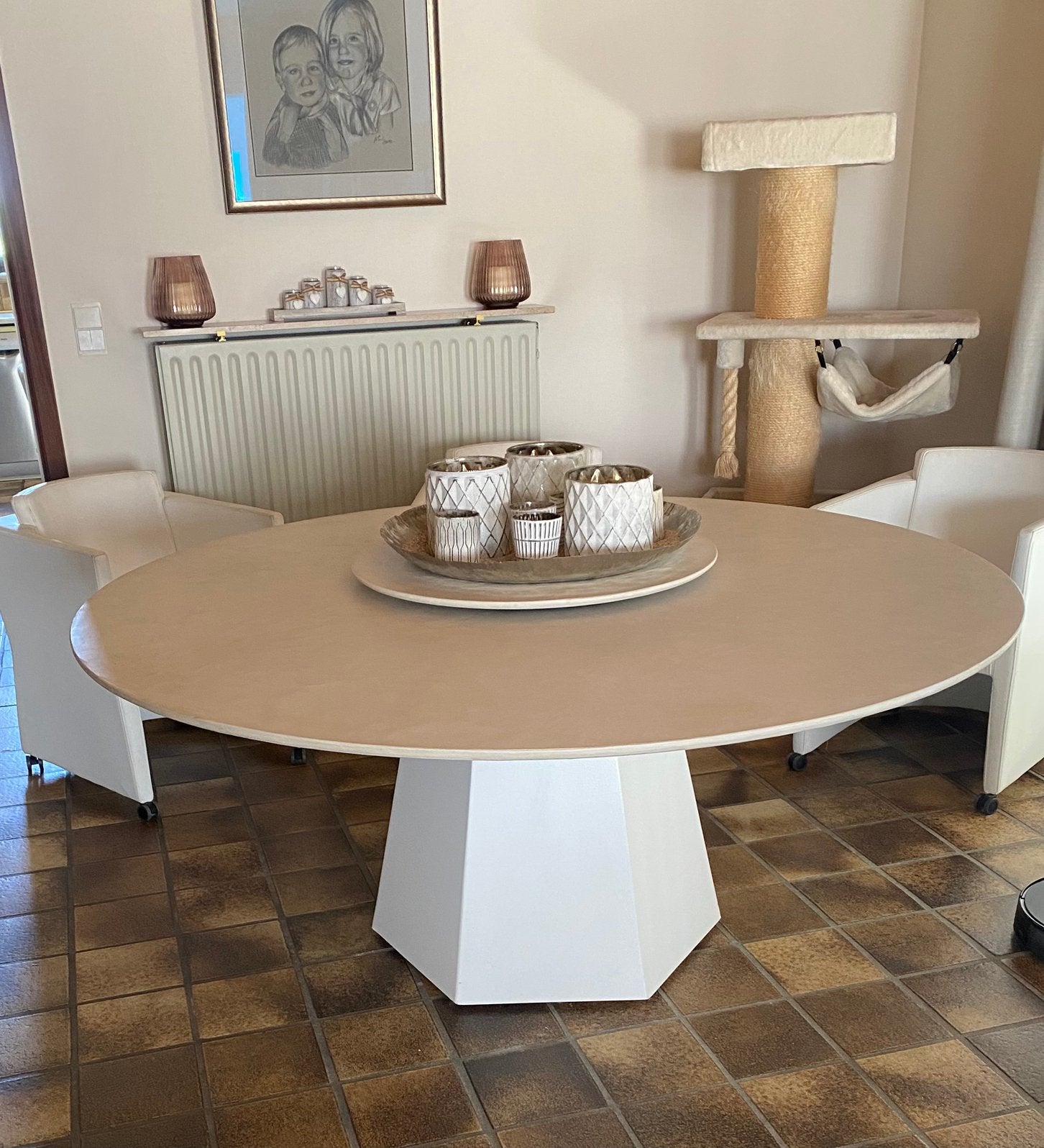 Tafel met mortex blad, Huis en Inrichting, Ophalen, Zo goed als nieuw
