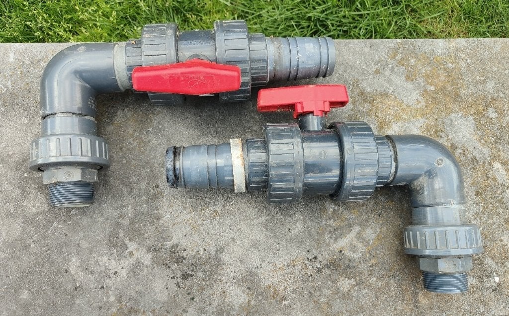 Twee PVC kogelkranen – PLIMEX / Torega Safe, Ophalen of Verzenden, Zo goed als nieuw, Kunststof, Overige typen