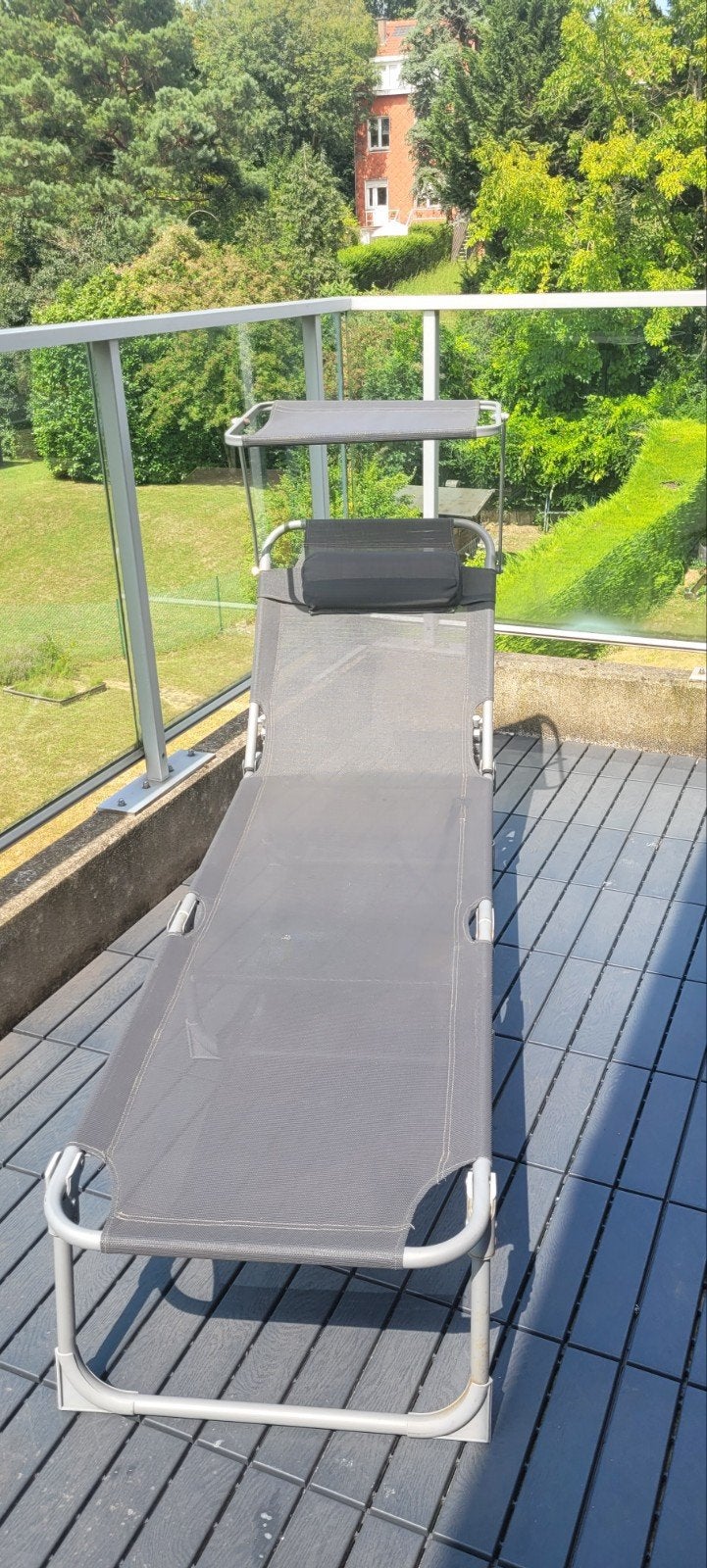 Transat de qualité, gris, bon état, Tuin en Terras, Ligbedden, Ophalen