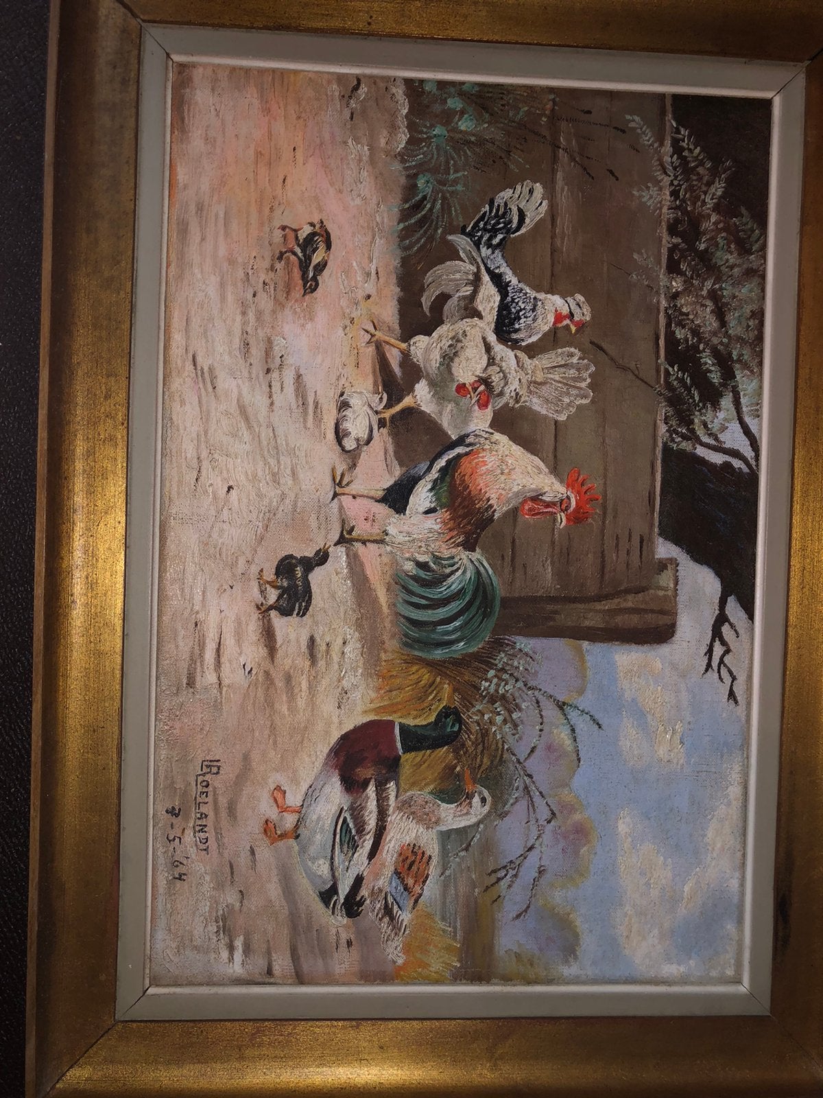 Peinture originale de ferme signée Roelandt 1964, Enlèvement, Signé