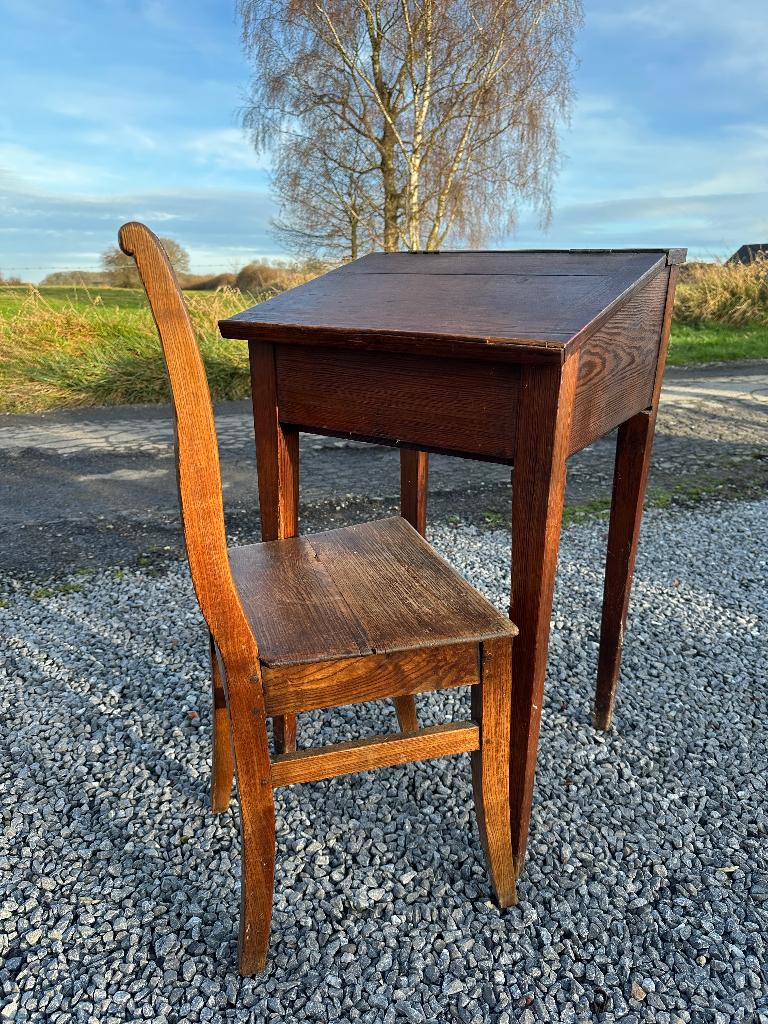 Ouderwets bureau + 2 stoelen in „Herve” -stijl, Antiek en Kunst, Ophalen of Verzenden
