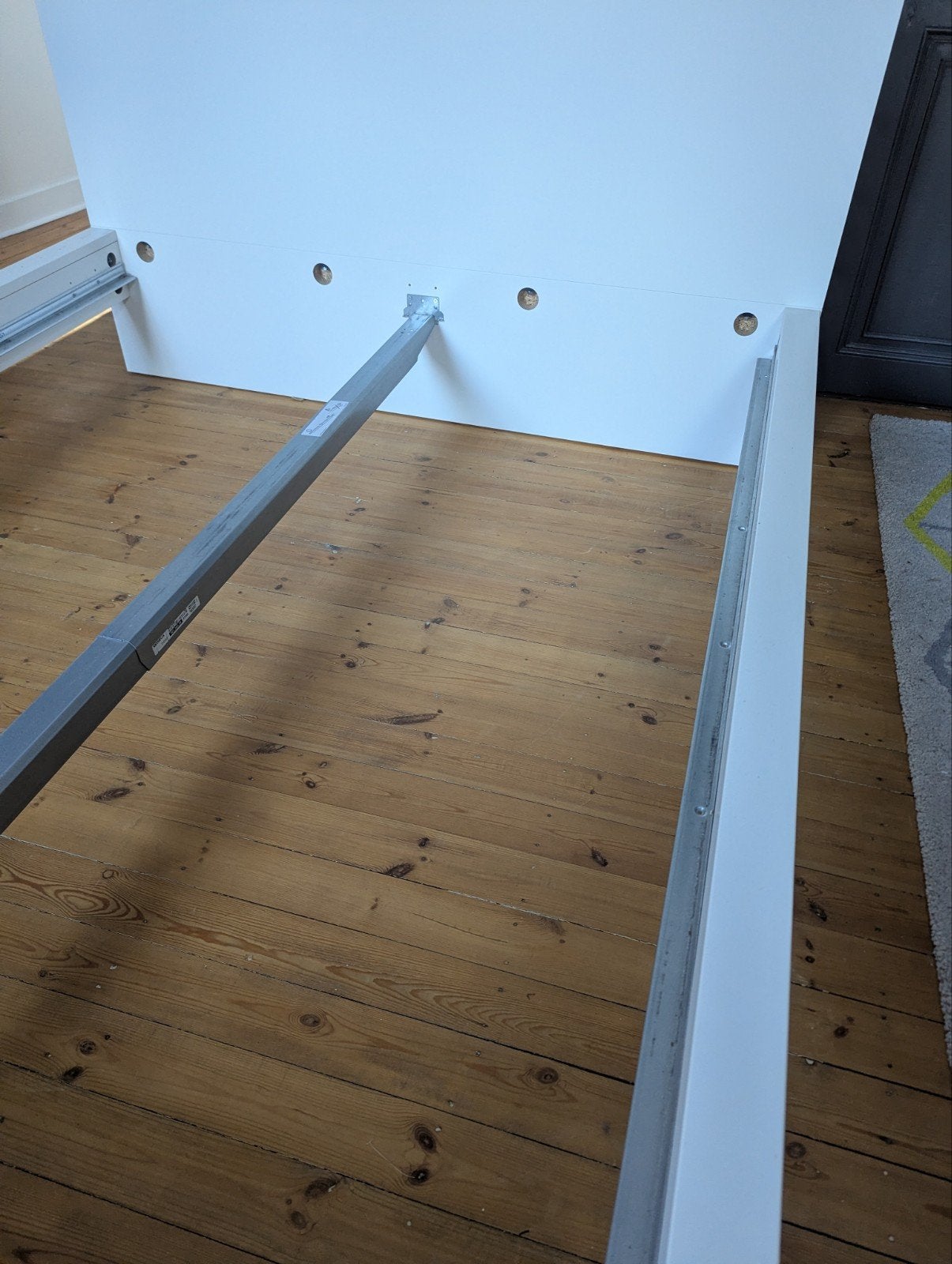 2 persoonsbed 160x200, wit, met hoofdsteun, Ophalen