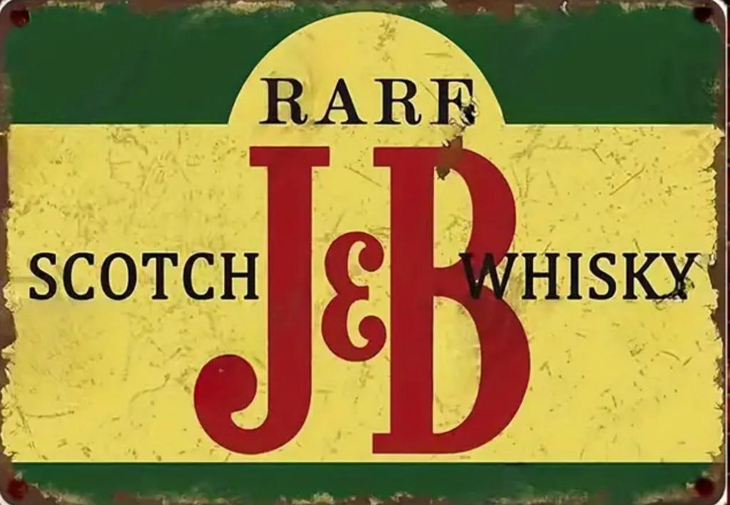 Panneau en métal J&B whisky - Mancave vintage rétro, Enlèvement ou Envoi, Neuf, Panneau publicitaire