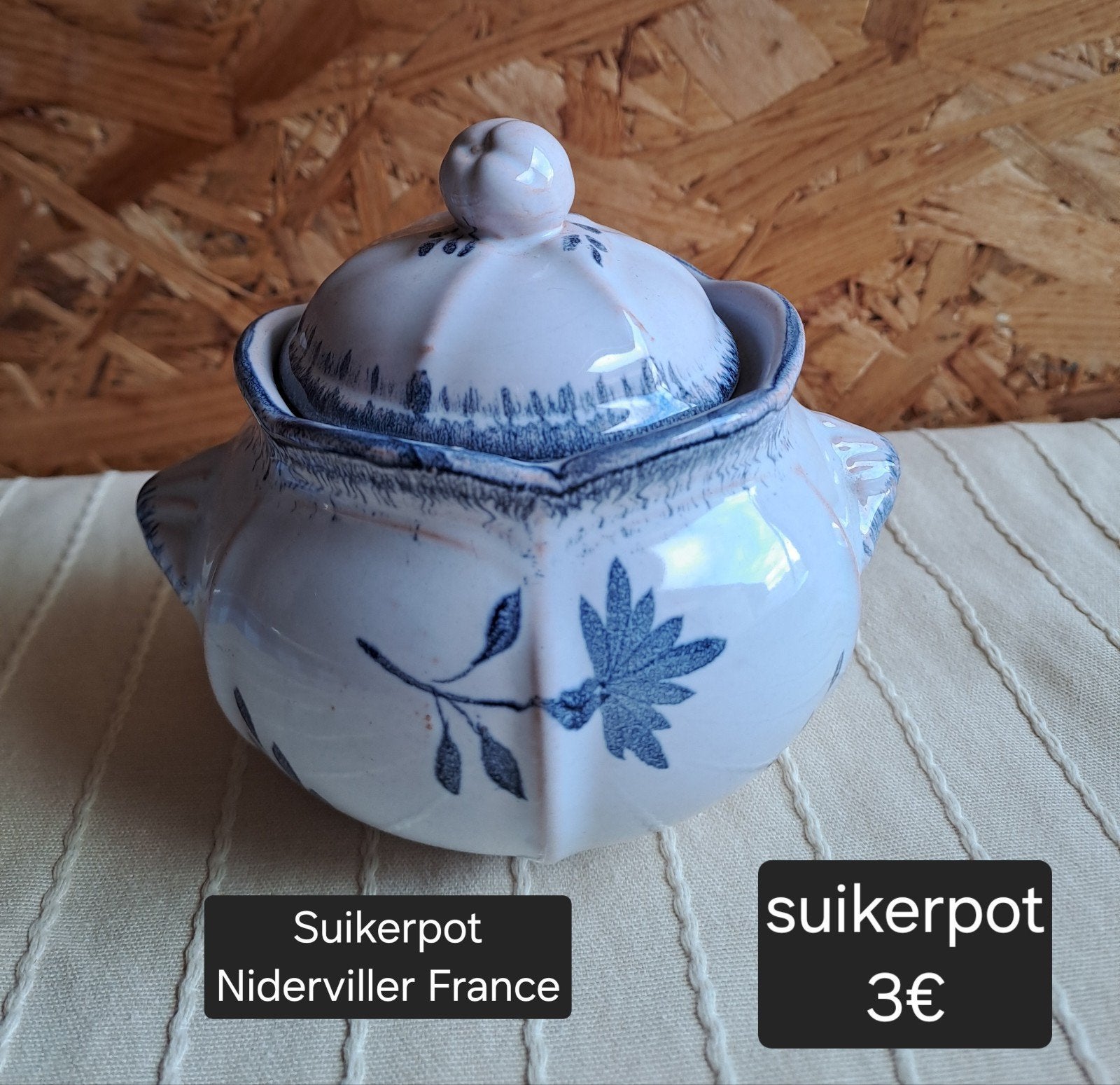 suikerpot Niderviller France, Antiek en Kunst, Ophalen of Verzenden