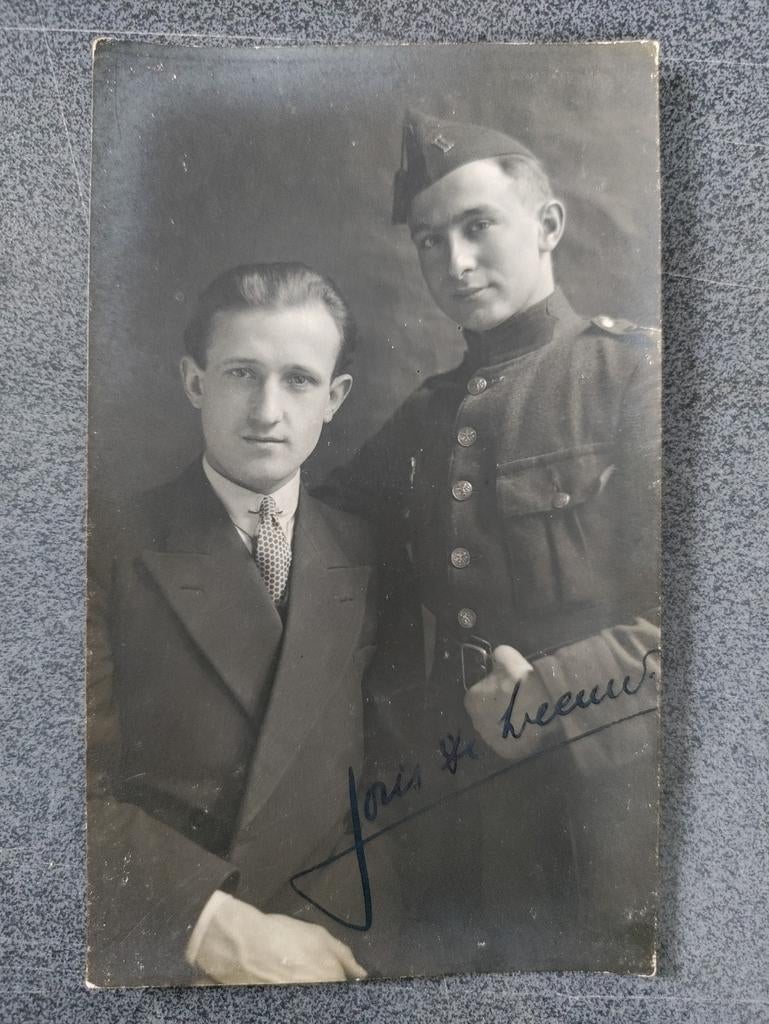 Foto kaart 1920-30 Joris de leeuw handtekening, Verzamelen, Ophalen of Verzenden, Foto