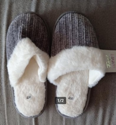 Pantoufles chaudes doublées 40/41 NEUF, Vêtements | Femmes, Chaussures, Neuf, Gris, Enlèvement ou Envoi, Pantoufles