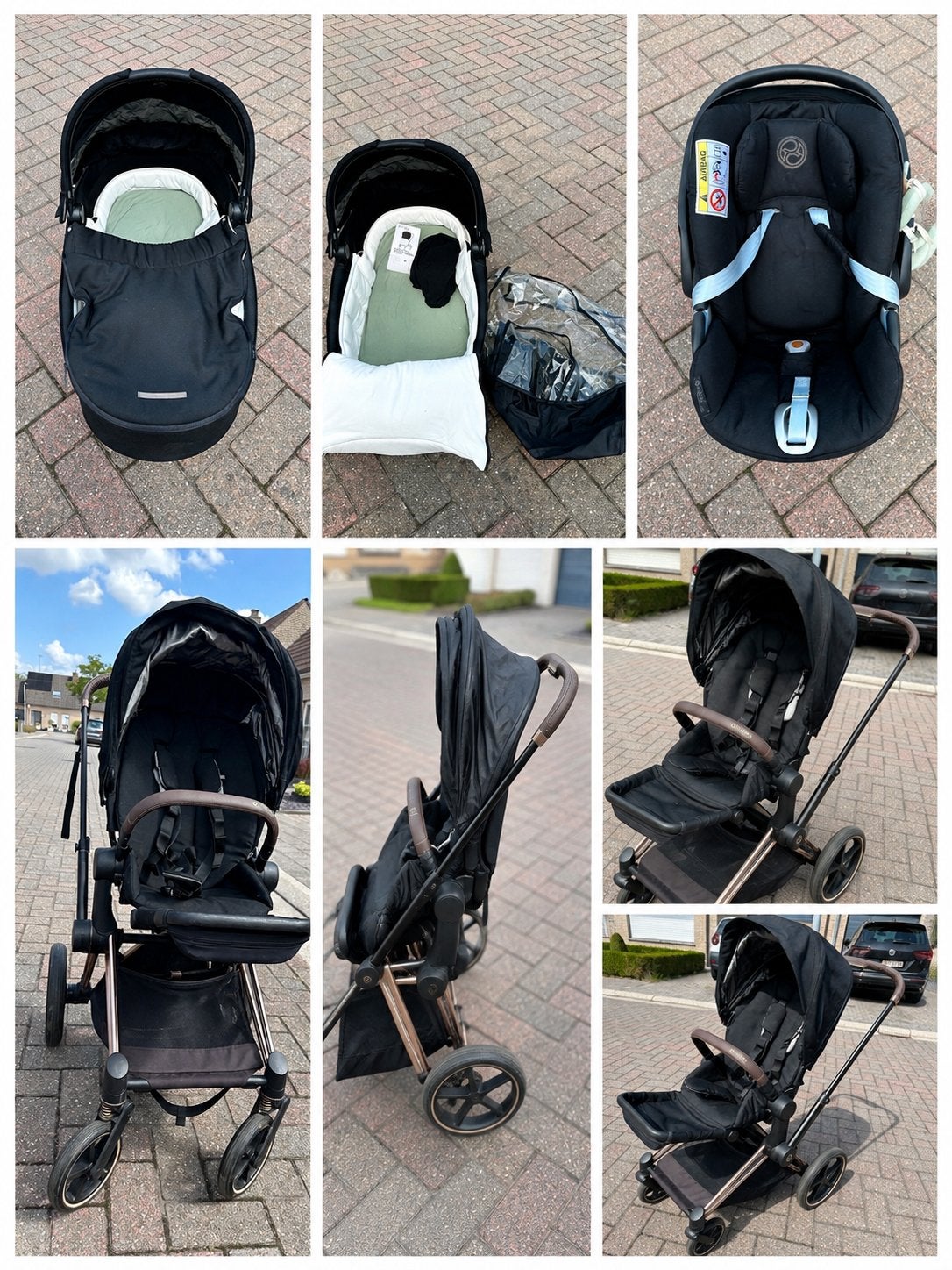 Cybex Priam kinderwagenset — rosegold/zwart, Enlèvement, Comme neuf, Poussette, Autres marques