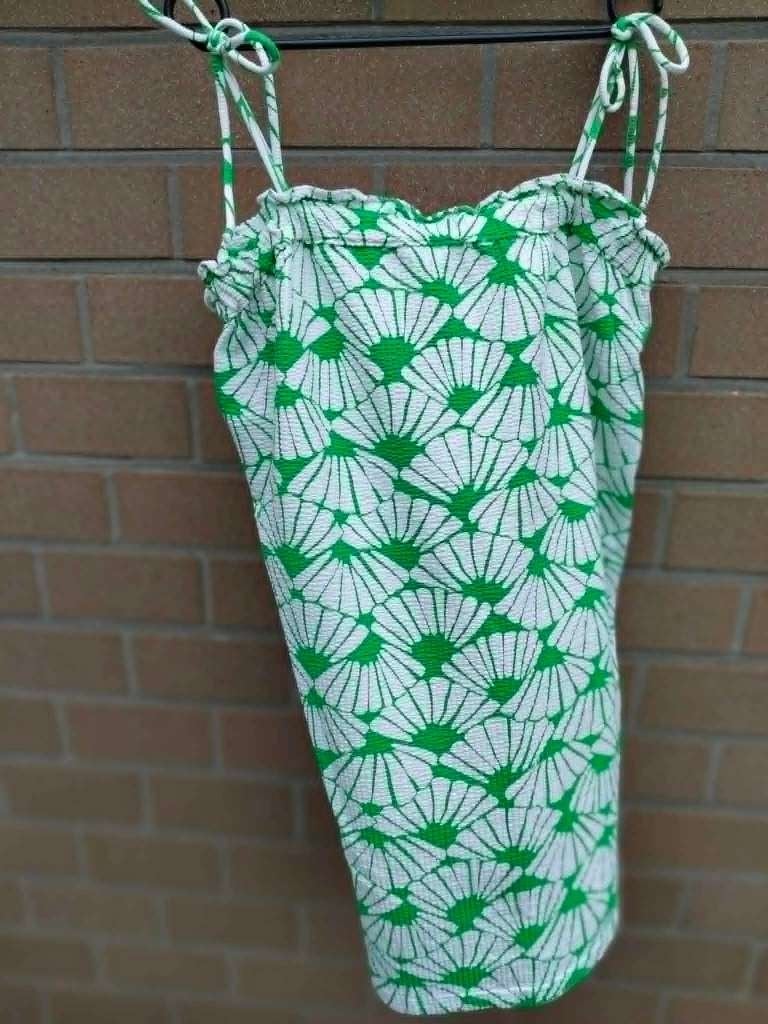 Zomerjurk met spaghettibandjes, H&M, Zo goed als nieuw, Groen, Ophalen