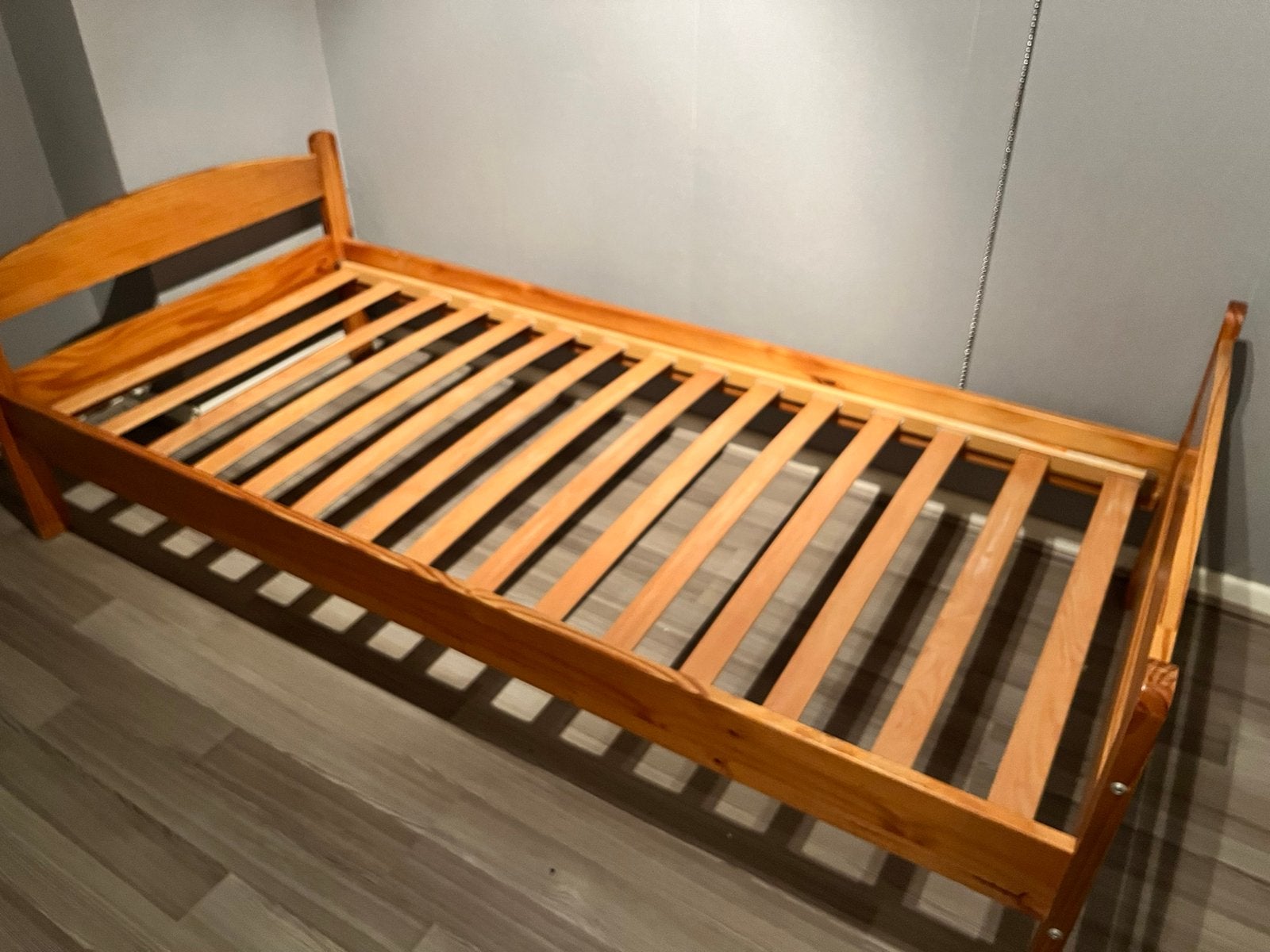 Bedkader en lattenbodem 1 persoon, Huis en Inrichting, Ophalen, 90 cm, Eenpersoons, Bruin