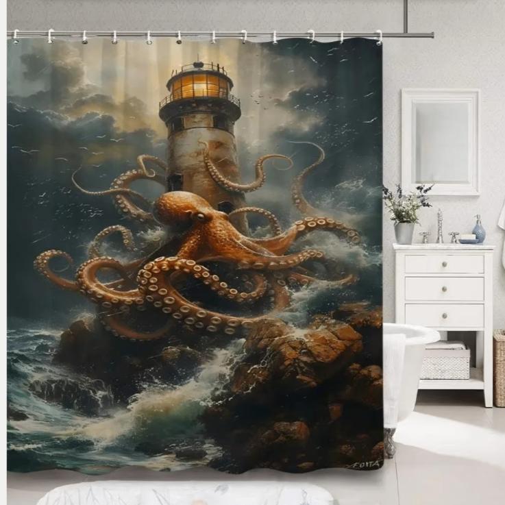rideaux de douche Horror Sea Monsters (180x200 cm)