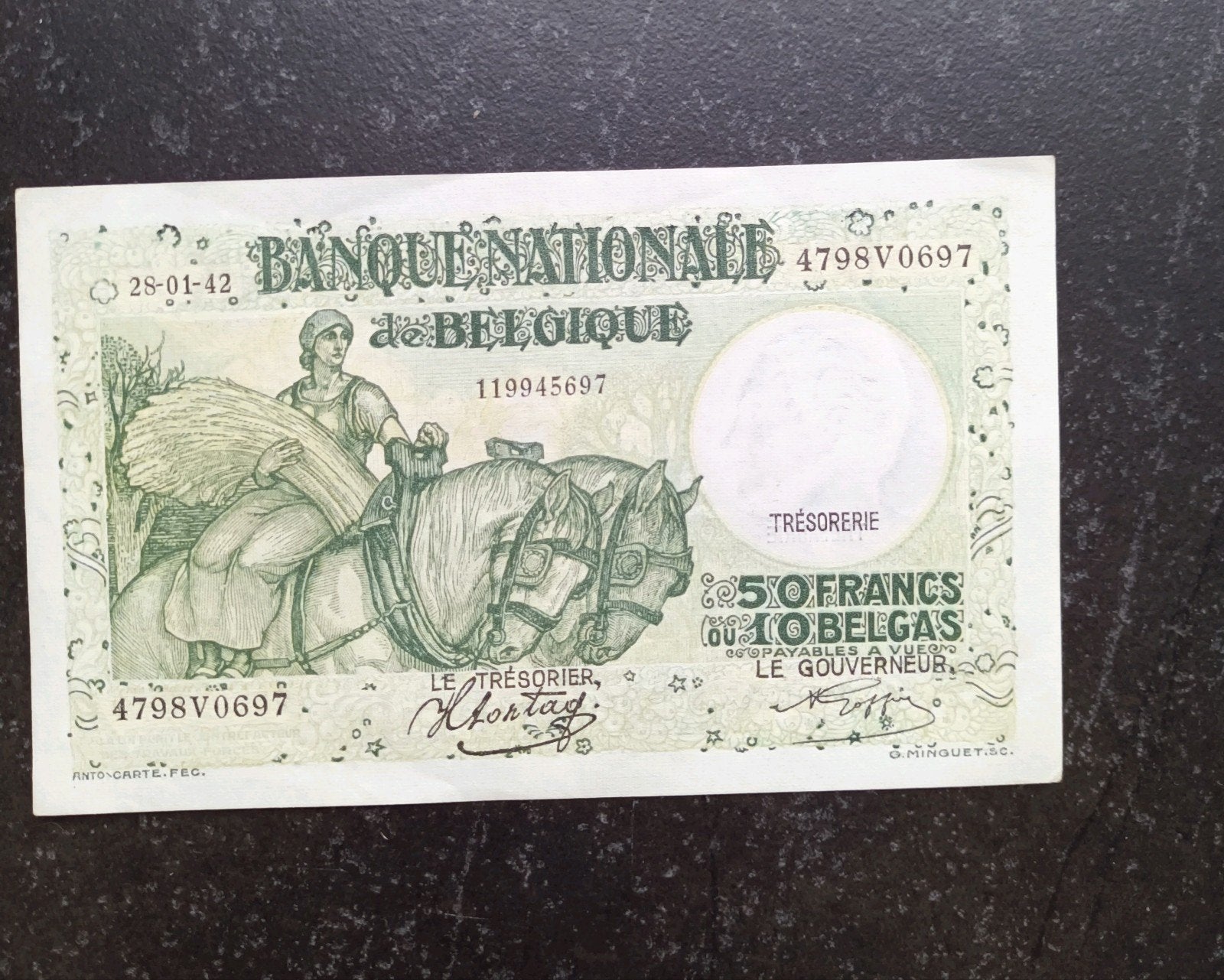 50 francs 28-01-1942 comme neuf !, Enlèvement ou Envoi, Billets en vrac