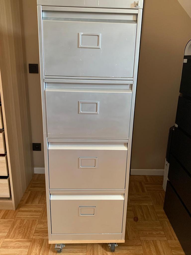 Metalen kast met 4 laden, hangmap, Huis en Inrichting, Ophalen, Zo goed als nieuw, Metaal