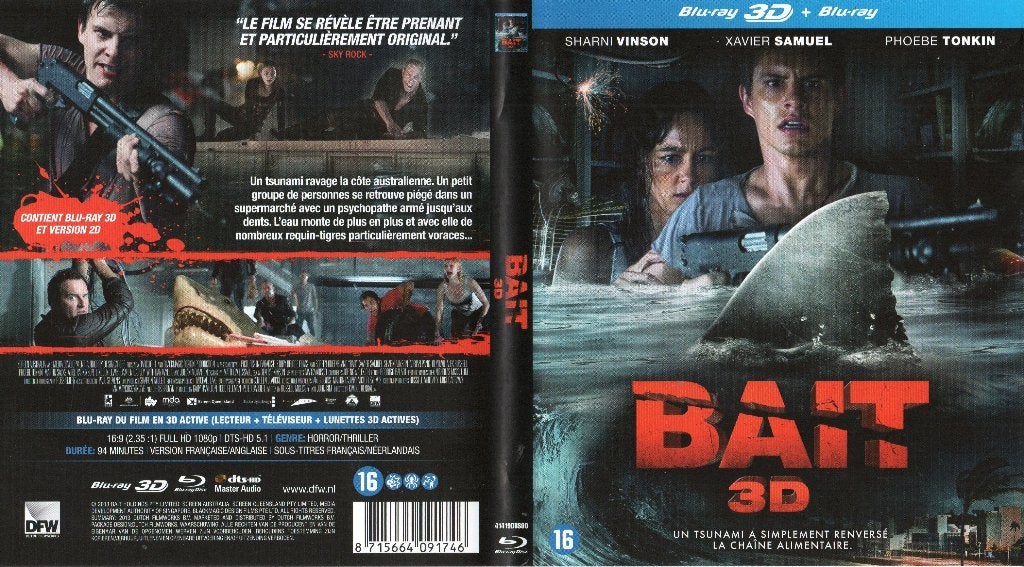 bait (blu-ray 3D & 2D) nieuw, Cd's en Dvd's, Blu-ray, Zo goed als nieuw, Horror, 3D, Ophalen of Verzenden