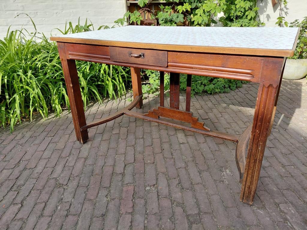 Oude houten tafel, Antiquités & Art, Antiquités | Meubles | Tables, Enlèvement