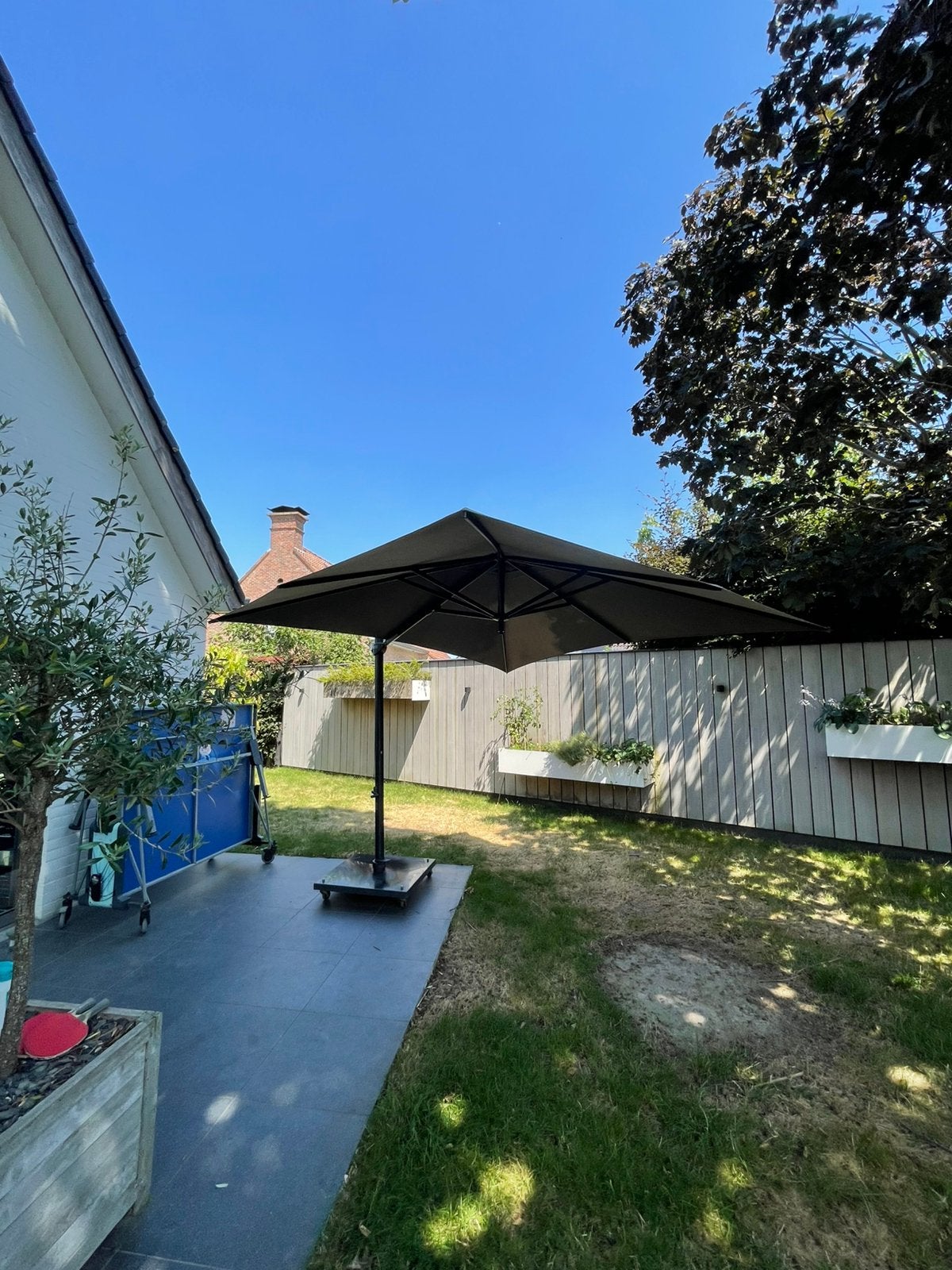 Zweefparasol jardinico 3mx3m, Jardin & Terrasse, Parasols, Enlèvement, Comme neuf, Parasol flottant