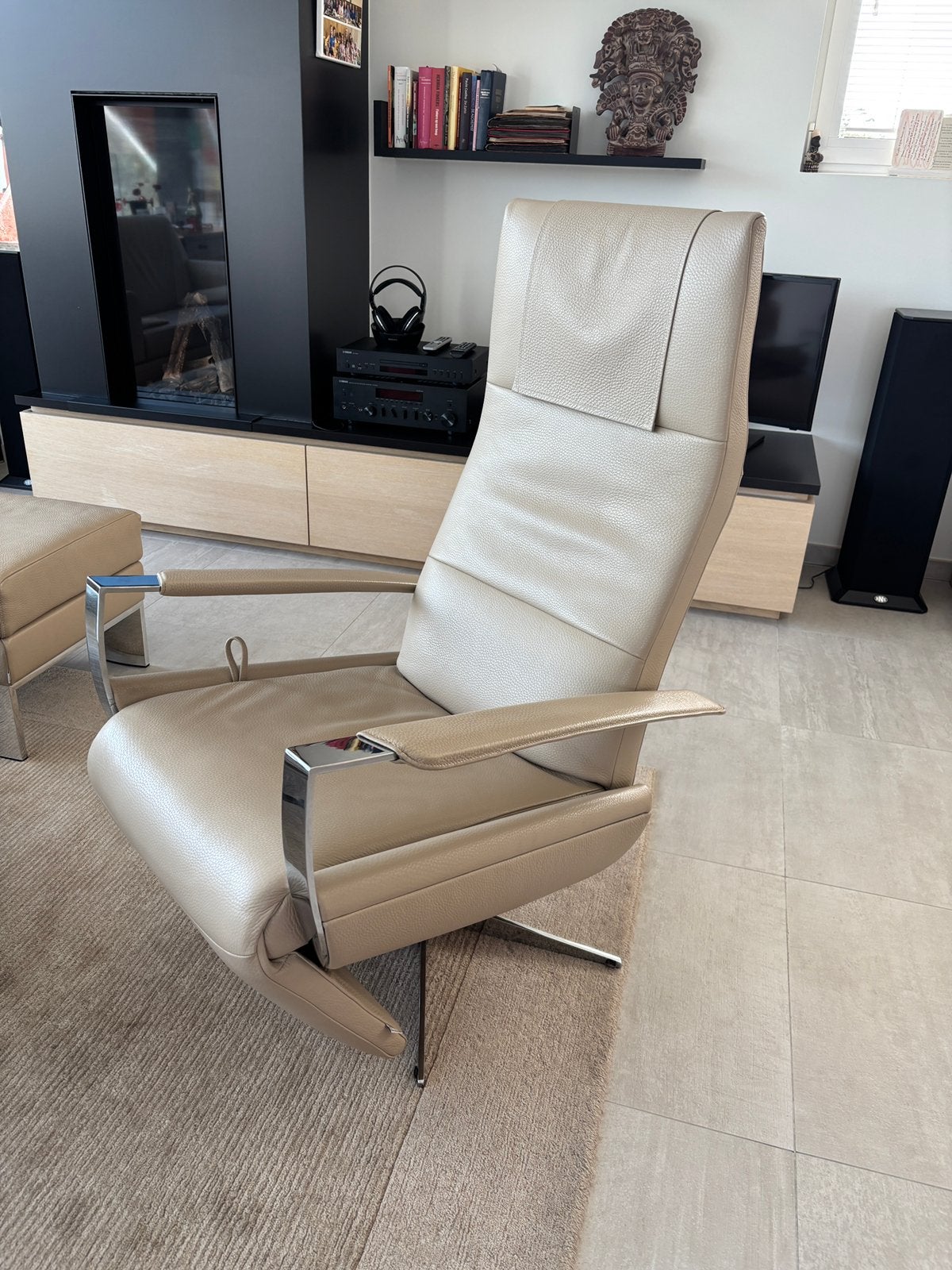 Lederen relax zetel Jori Idaho JR-3570 kleur beach, Huis en Inrichting, Ophalen, Zo goed als nieuw