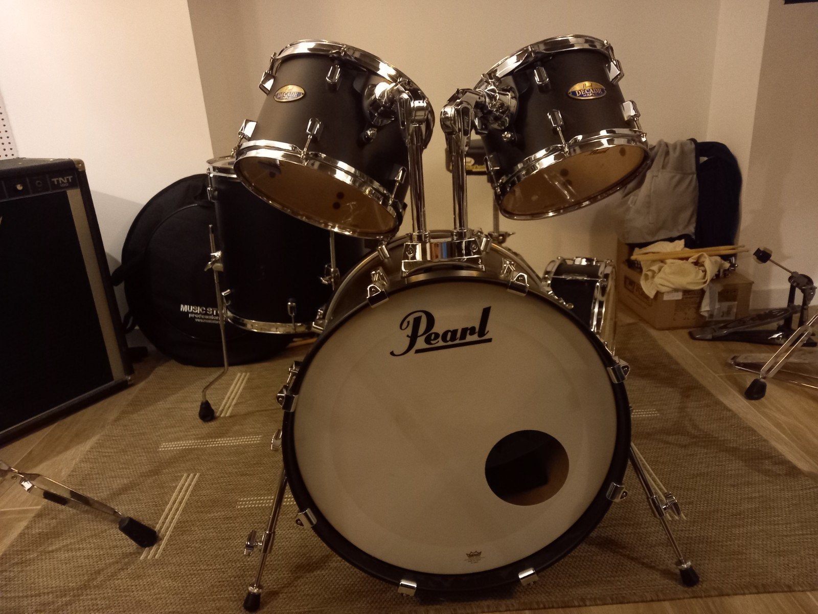 Pearl Maple Decade Shells + pedal + cymbal stand, Muziek en Instrumenten, Ophalen, Pearl
