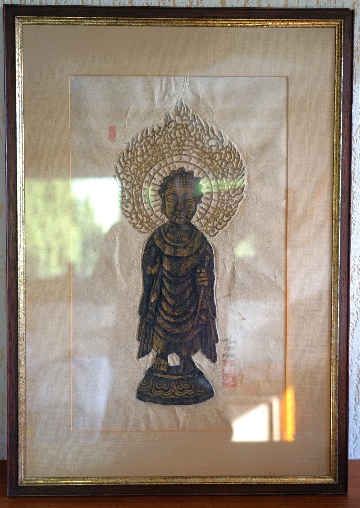 vintage Koreaanse reliëfdruk boeddha, Antiek en Kunst, Ophalen