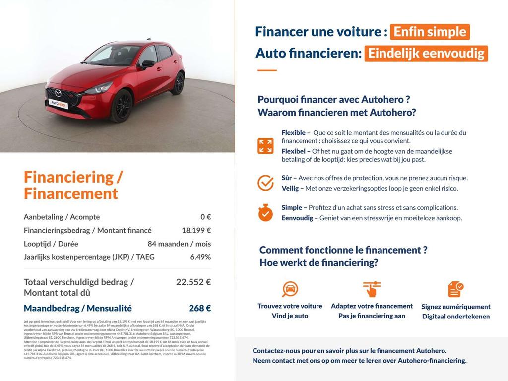 Mazda 2 1.5 Skyactiv-G Mild-Hybrid Homura (bj 2024), Auto's, Mazda, Stof, Gebruikt, Automatische klimaatregeling, 5 zetels