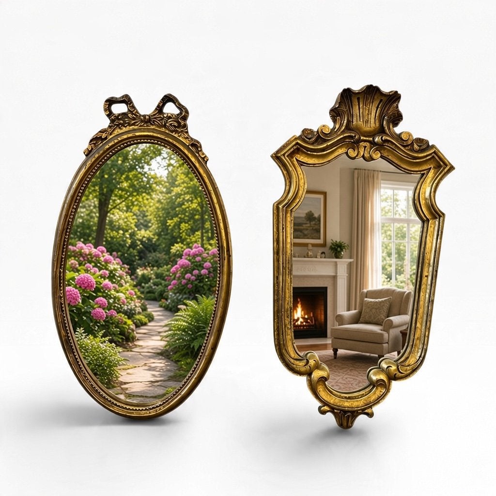 Vintage kleine barok muur spiegel / wandspiegel, Ophalen of Verzenden