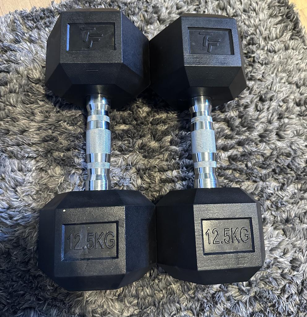 D'haltères VirtuFit Hexa (2 pièces de 12,5 kg chacune), Sports & Fitness, Enlèvement, Comme neuf, Pectoraux, Haltère