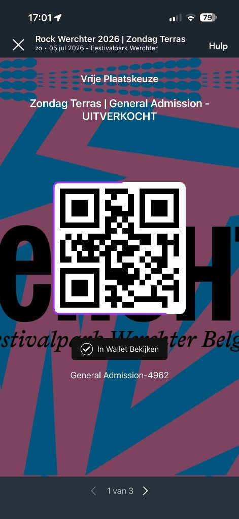 Ticket Werchter terras zondag 5 juli, Tickets en Kaartjes, Eén persoon