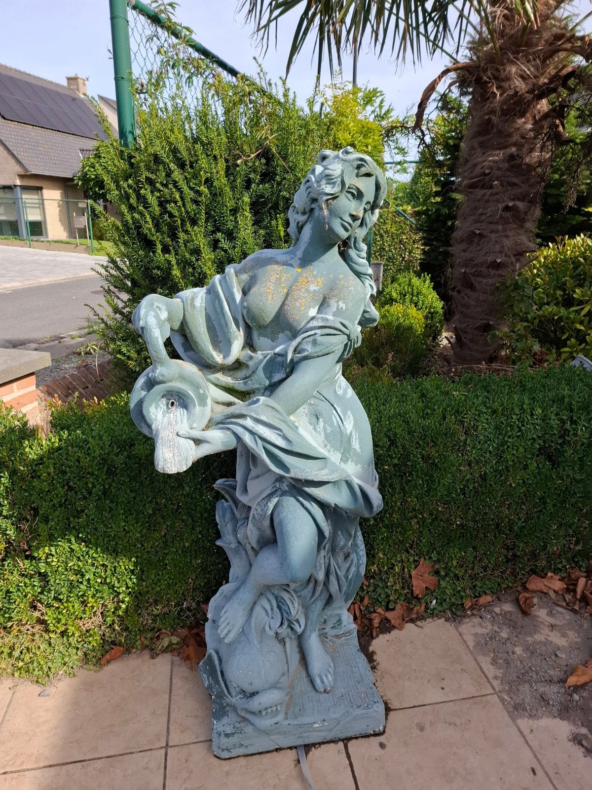 steen beeld, Tuin en Terras, Ophalen, Gebruikt, Steen, Mensenbeeld
