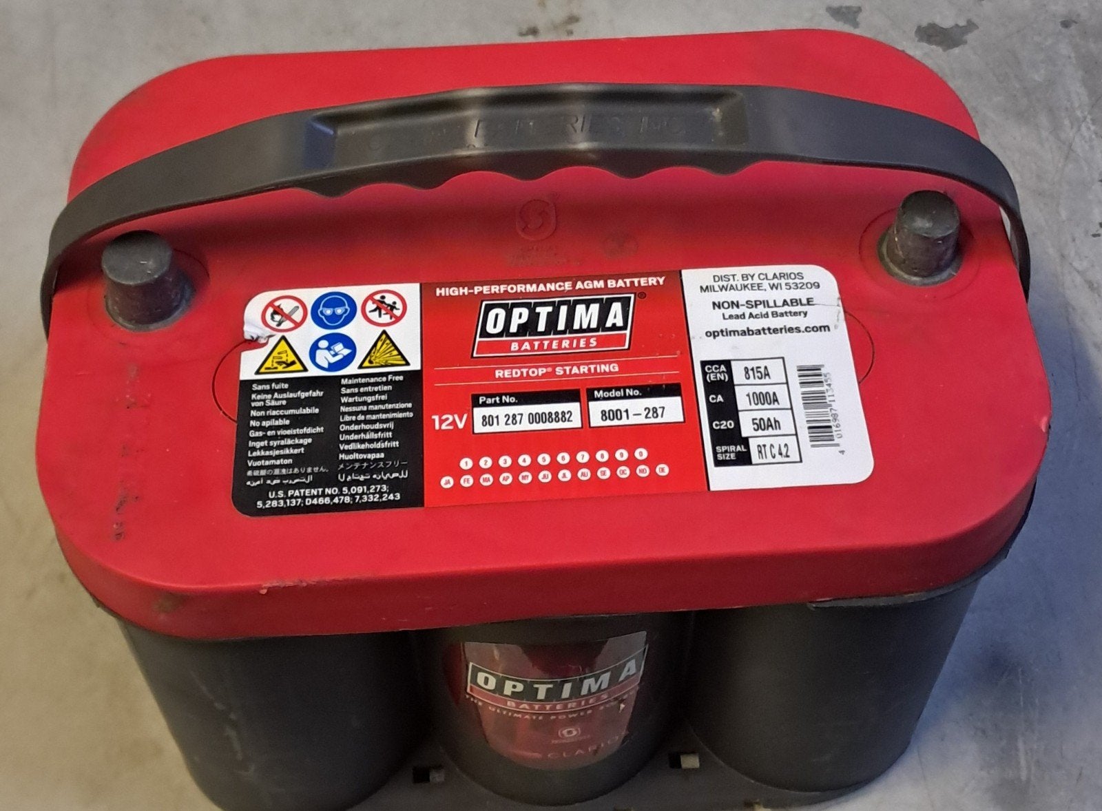 Optima batterij 12v 50ah, Auto-onderdelen, Ophalen