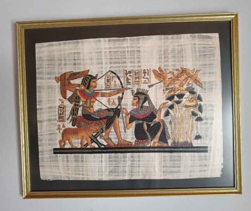 Egyptische papyrus-schildering ophalen en Cash te betalen, Hobby en Vrije tijd, Ophalen