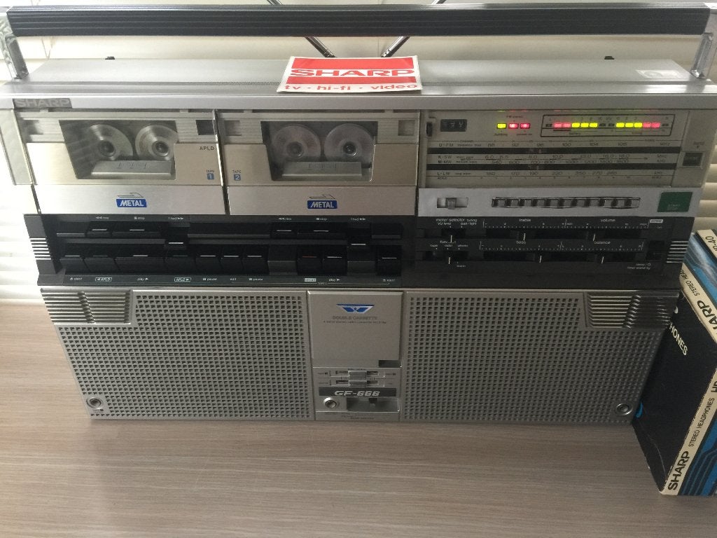 Sharp GF-666 vintage radio double cassette recorder, Ophalen, Enkel