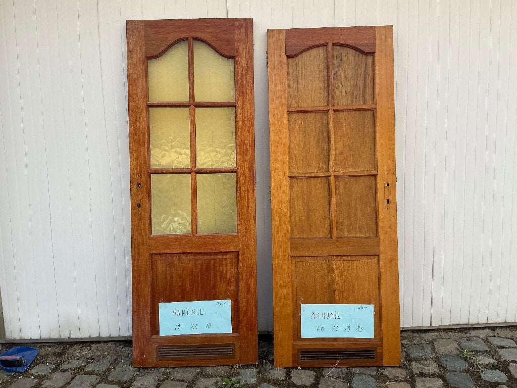 Mahonie binnen deuren, Enlèvement ou Envoi, 80 à 100 cm, Bois, 200 à 215 cm