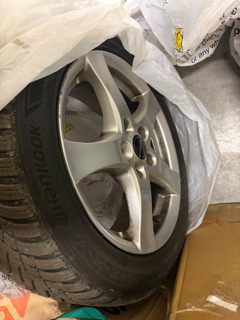 Complete set winterbanden+velgen 195/55 R16, Ophalen, Gebruikt, 16 inch, Banden en Velgen