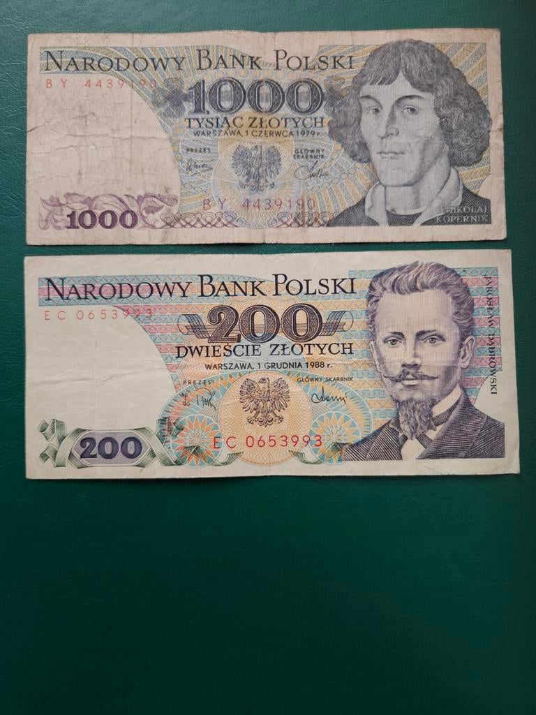 200 à 1000 zlotys polonais (années 1979 et 1988), Enlèvement ou Envoi, Pologne, Série