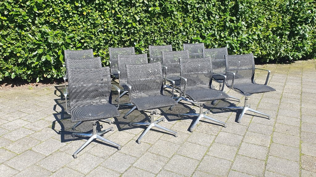 6x UNA design bureaustoel ICF netweave zwart, Ophalen, Gebruikt, Zwart, Bureaustoel