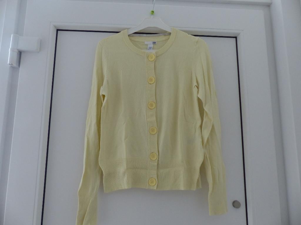 H&M lichtgeel jasje - maat XS, Kleding | Dames, Jasjes, Kostuums en Pakken, Zo goed als nieuw, Jasje, Maat 34 (XS) of kleiner
