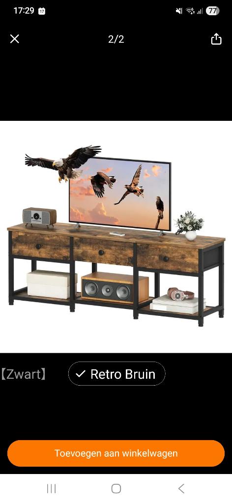 Tv meubel, Ophalen, 100 tot 150 cm, Nieuw, Hout