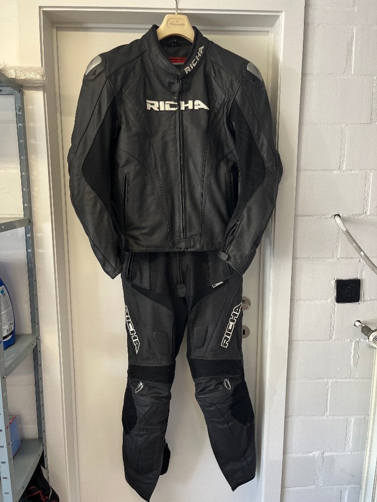 Richa 2-delig lederen motorpak, Motoren, Ophalen, Richa, Tweedehands, Heren