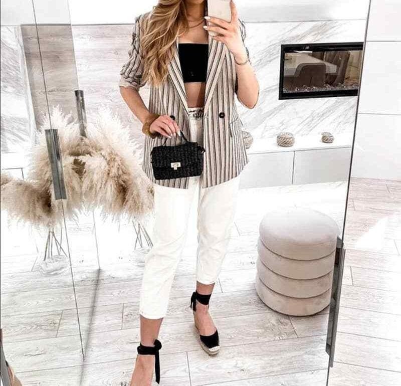 Lichtbruin/blauw  oversized blazer van Zara, maat XS, Kostuum of Pak, Zara, Nieuw, Maat 34 (XS) of kleiner