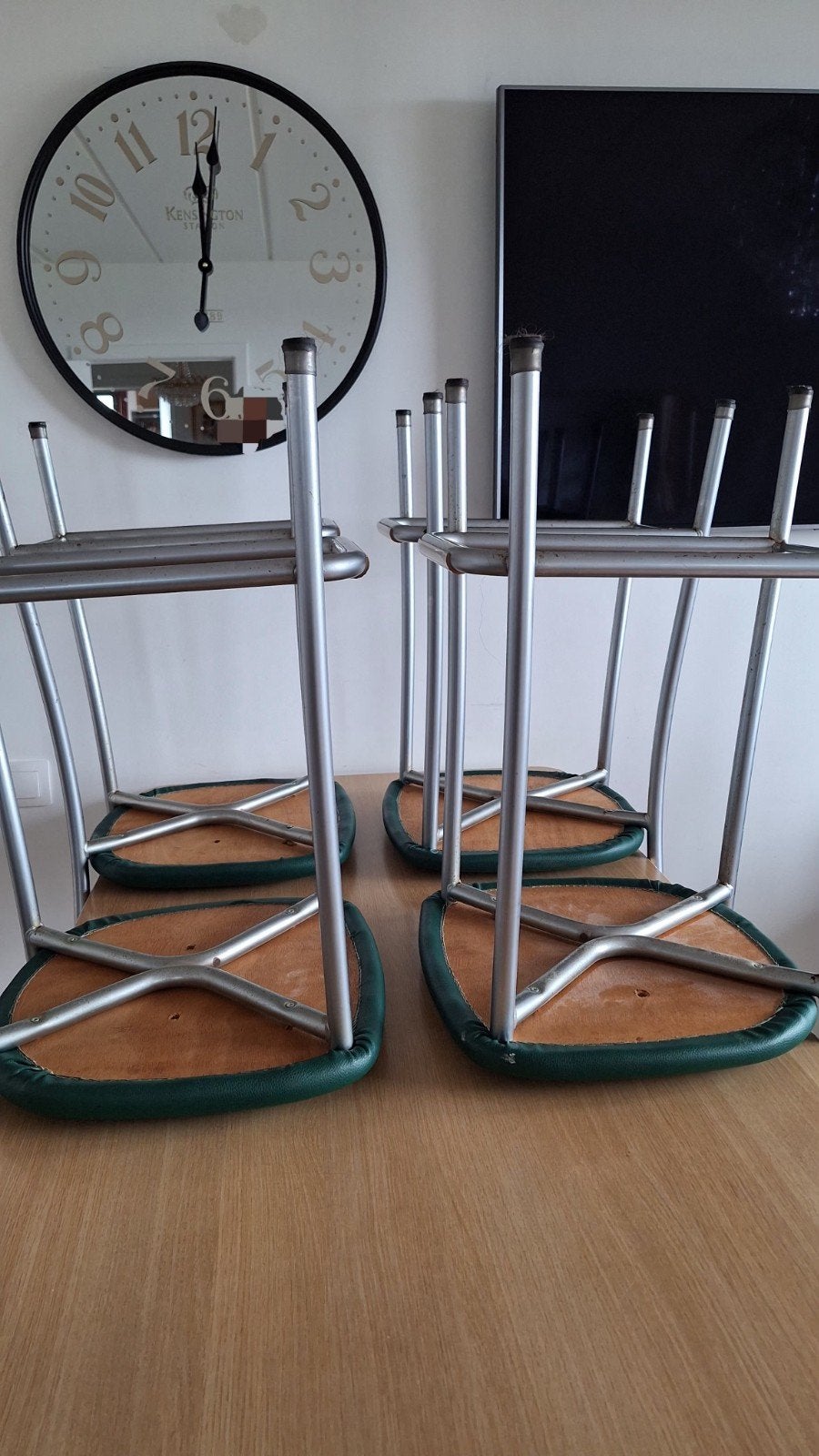 Table +chaises, 100 à 150 cm, Autres essences de bois, Comme neuf, 50 à 100 cm