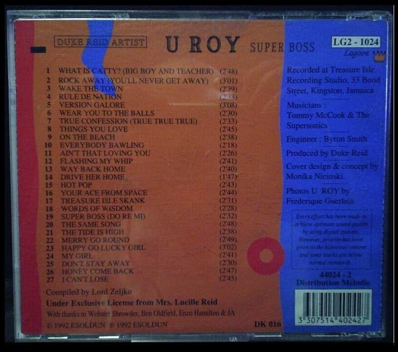 U ROY "Super Boss" CD jewelcase 27 titres, CD & DVD, CD | Musique du monde, Enlèvement ou Envoi, Utilisé, Album, Caribéen