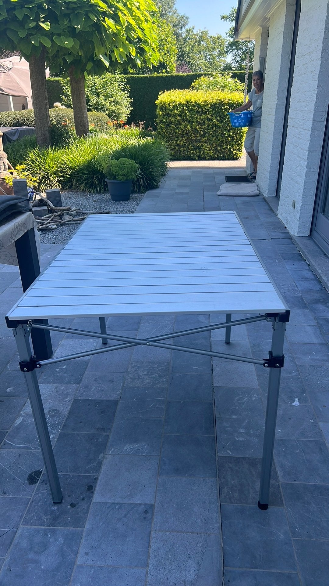 Defa luxe alu kampeertafel in tas. 107x70x70 goede staat, Caravans en Kamperen, Kampeermeubelen, Ophalen of Verzenden, Zo goed als nieuw